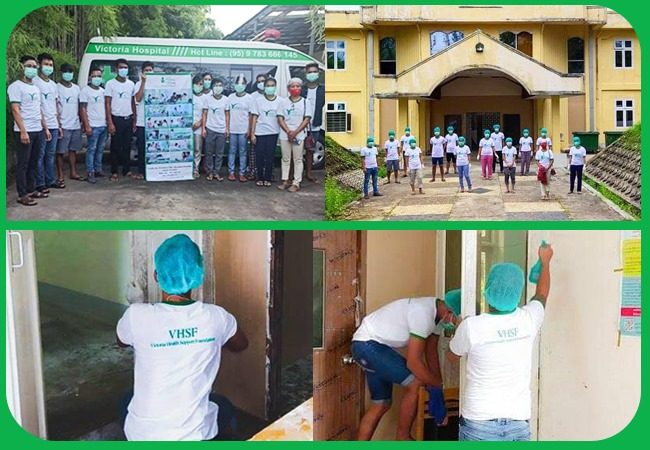 Volunteer services at Mandalar Ward of Phaung Gyi COVID-19 Medical Centre